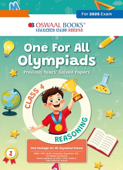 Oswaal One for All Olympiads Previous Year Solved Papers Class 4 Reasoning For 2025 Exam